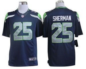 Nike Seahawks #25 Richard Sherman Steel Blue Team Color Men's Embroidered NFL Limited Jersey