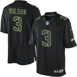 Nike Seahawks #3 Russell Wilson Black Men's Stitched NFL Impact Limited Jersey
