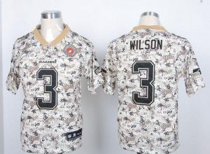 Nike Seahawks #3 Russell Wilson Camo USMC Men's Embroidered NFL Elite Jersey