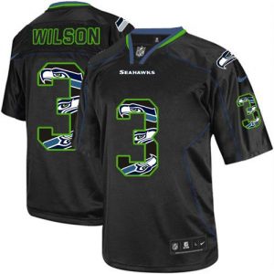 Nike Seahawks #3 Russell Wilson New Lights Out Black Men's Stitched NFL Elite Jersey