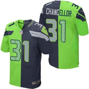 Nike Seahawks #31 Kam Chancellor Steel Blue Green Men's Stitched NFL Elite Split Jersey