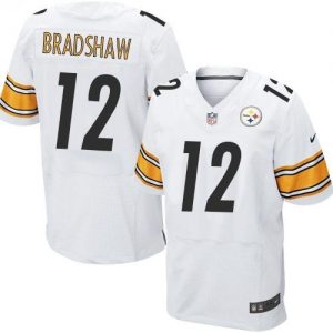 Nike Steelers #12 Terry Bradshaw White Men's Stitched NFL Elite Jersey