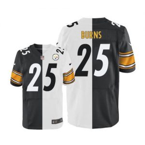 Nike Steelers #25 Artie Burns White Black Men's Stitched NFL Elite Split Jersey