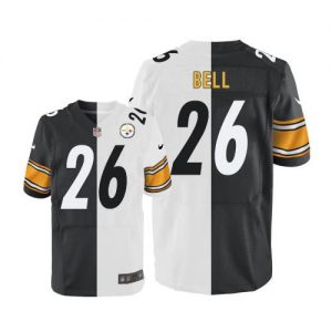 Nike Steelers #26 Le'Veon Bell White Black Men's Stitched NFL Elite Split Jersey