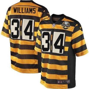 Nike Steelers #34 DeAngelo Williams Yellow Black Alternate 80TH Throwback Men's Stitched NFL Elite Jersey