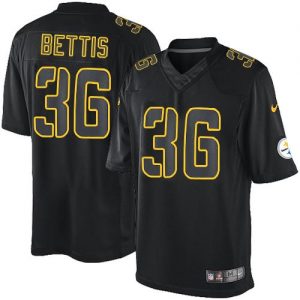 Nike Steelers #36 Jerome Bettis Black Men's Embroidered NFL Impact Limited Jersey