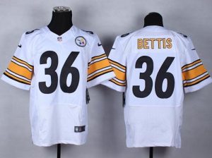 Nike Steelers #36 Jerome Bettis White Men's Stitched NFL Elite Jersey
