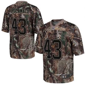 Nike Steelers #43 Troy Polamalu Camo Men's Embroidered NFL Realtree Elite Jersey
