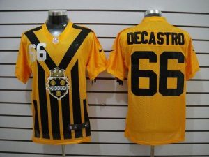 Nike Steelers #66 David DeCastro Gold 1933s Throwback Men's Embroidered NFL Elite Jersey