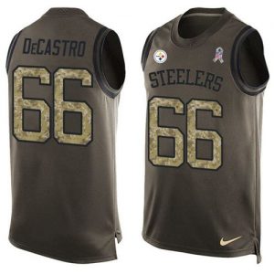Nike Steelers #66 David DeCastro Green Men's Stitched NFL Limited Salute To Service Tank Top Jersey