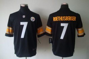 Nike Steelers #7 Ben Roethlisberger Black Team Color Men's Embroidered NFL Limited Jersey