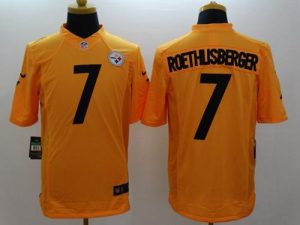 Nike Steelers #7 Ben Roethlisberger Gold Men's Stitched NFL Limited Jersey