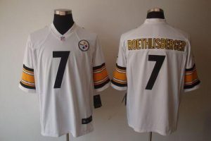 Nike Steelers #7 Ben Roethlisberger White Men's Embroidered NFL Limited Jersey