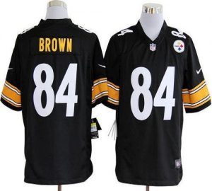 Nike Steelers #84 Antonio Brown Black Team Color Men's Embroidered NFL Game Jersey