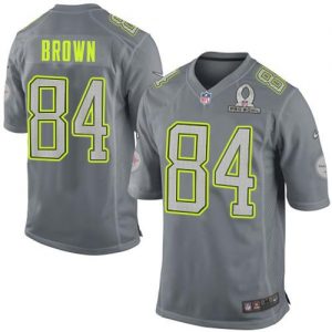 Nike Steelers #84 Antonio Brown Grey Pro Bowl Men's Stitched NFL Elite Team Sanders Jersey