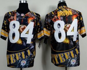 Nike Steelers #84 Antonio Brown Team Color Men's Stitched NFL Elite Fanatical Version Jersey