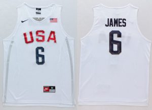Nike Team USA #6 LeBron James White 2016 Dream Team Stitched NBA Jersey