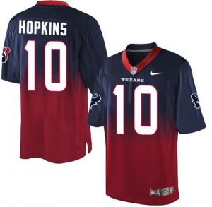 Nike Texans #10 DeAndre Hopkins Navy Blue Red Men's Stitched NFL Elite Fadeaway Fashion Jersey