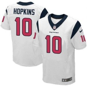 Nike Texans #10 DeAndre Hopkins White Men's Embroidered NFL Elite Jersey