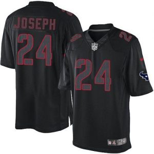 Nike Texans #24 Johnathan Joseph Black Men's Embroidered NFL Impact Limited Jersey