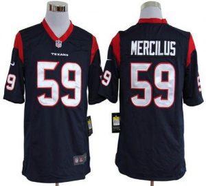Nike Texans #59 Whitney Mercilus Navy Blue Team Color Men's Embroidered NFL Game Jersey