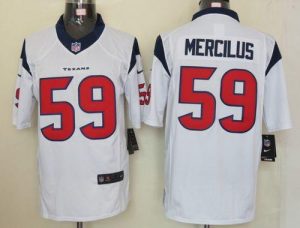Nike Texans #59 Whitney Mercilus White Men's Embroidered NFL Limited Jersey