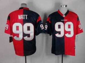 Nike Texans #99 J.J. Watt Navy Blue Red Men's Embroidered NFL Elite Split Jersey
