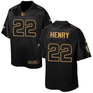Nike Titans #22 Derrick Henry Black Men's Stitched NFL Elite Pro Line Gold Collection Jersey