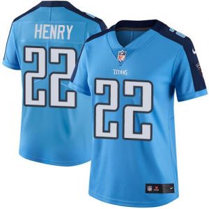 Nike Titans #22 Derrick Henry Light Blue Women's Stitched NFL Limited Rush Jersey