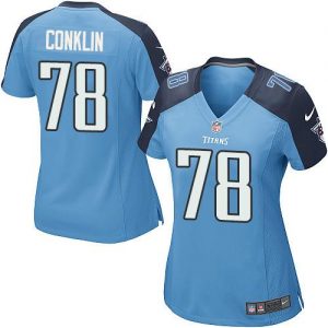 Nike Titans #78 Jack Conklin Light Blue Team Color Women's Stitched NFL Elite Jersey