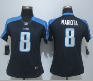 Nike Titans #8 Marcus Mariota Navy Blue Alternate Women's Stitched NFL Limited Jersey