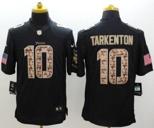 Nike Vikings #10 Fran Tarkenton Black Men's Stitched NFL Limited Salute to Service Jersey