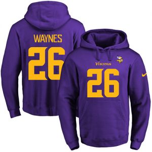 Nike Vikings #26 Trae Waynes Purple(Gold No.) Name & Number Pullover NFL Hoodie