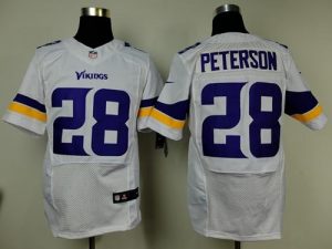 Nike Vikings #28 Adrian Peterson White Men's Stitched NFL Elite Jersey
