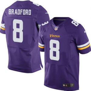 Nike Vikings #8 Sam Bradford Purple Team Color Men's Stitched NFL Elite Jersey