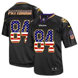 Nike Vikings #84 Cordarrelle Patterson Black Men's Stitched NFL Elite USA Flag Fashion Jersey