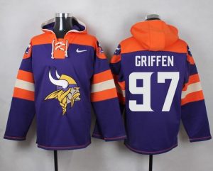 Nike Vikings #97 Everson Griffen Purple Player Pullover NFL Hoodie