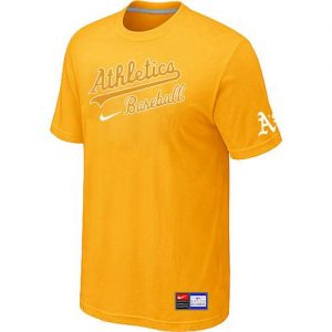 Oakland Athletics Nike Short Sleeve Practice MLB T-Shirts Yellow