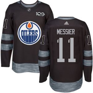 Oilers #11 Mark Messier Black 1917-2017 100th Anniversary Stitched NHL Jersey