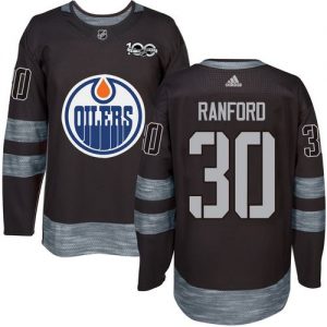 Oilers #30 Bill Ranford Black 1917-2017 100th Anniversary Stitched NHL Jersey