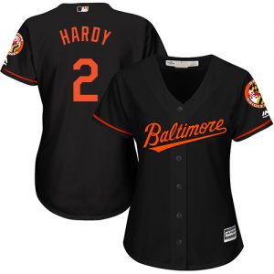 Orioles #2 J.J. Hardy Black Alternate Women's Stitched MLB Jersey