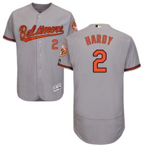 Orioles #2 J.J. Hardy Grey Flexbase Authentic Collection Stitched MLB Jersey