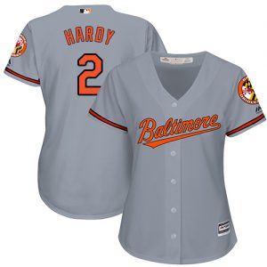Orioles #2 J.J. Hardy Grey Road Women's Stitched MLB Jersey