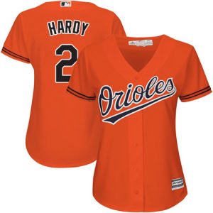 Orioles #2 J.J. Hardy Orange Alternate Women's Stitched MLB Jersey