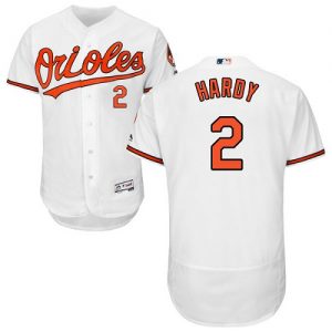 Orioles #2 J.J. Hardy White Flexbase Authentic Collection Stitched MLB Jersey