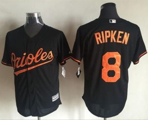 Orioles #8 Cal Ripken Black New Cool Base Stitched MLB Jersey