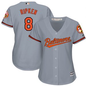 Orioles #8 Cal Ripken Grey Road Women's Stitched MLB Jersey