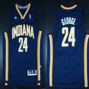 Pacers #24 Paul George Navy Blue Road Stitched NBA Jersey