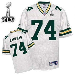 Packers #74 Aaron Kampman White Super Bowl XLV Embroidered NFL Jersey
