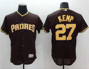 Padres #27 Matt Kemp Brown Flexbase Authentic Collection Stitched MLB Jersey